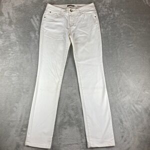 Jordache‎ White Denim Jeans Skinny Leg Embellished Pockets Size 4